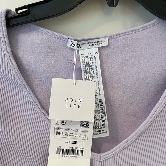 ZARA lavender crop top size medium-large - Picture 5 of 5
